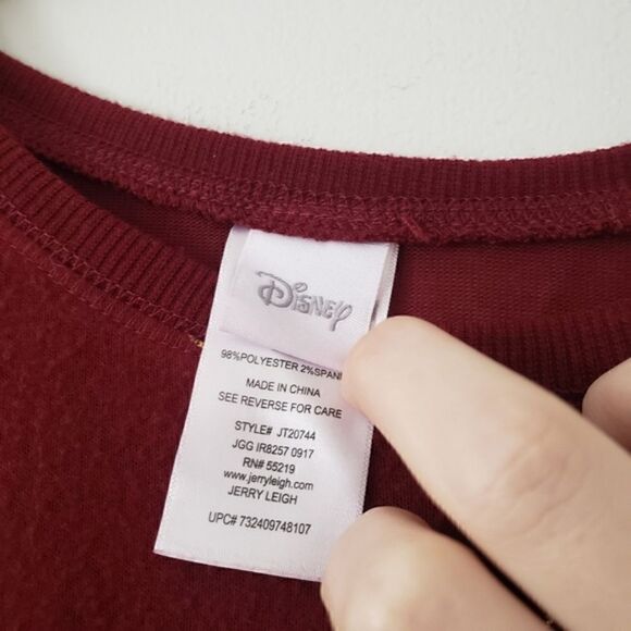 Disney Cold Shoulder Red & Gold Mickey Mouse Top - Picture 3 of 7